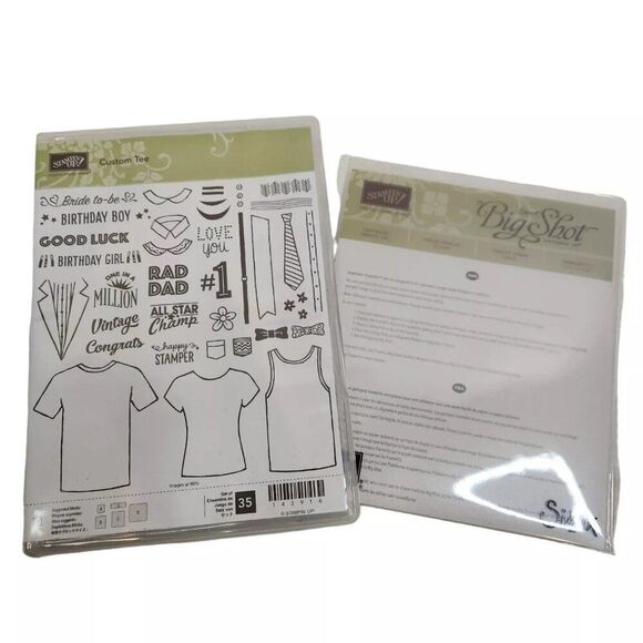 Stampin' Up! Lot CUSTOM TEE Stamps AND T SHIRT BUILDER Framelits Dies Bride Bday - Picture 1 of 6